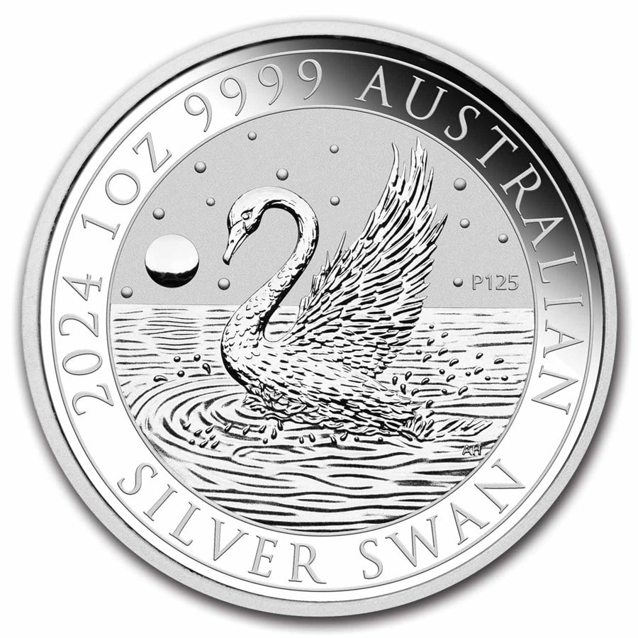 2024 Australia 1 oz Silver: 2024 Australia 1 oz Silver Swan BU SKU no: RBJ283170 Year: 2024 Grade: Brilliant Unc Grade Service: None Denomination: 1 Dollar Mint Mark: P - Perth Metal Content: 1 troy oz Puri