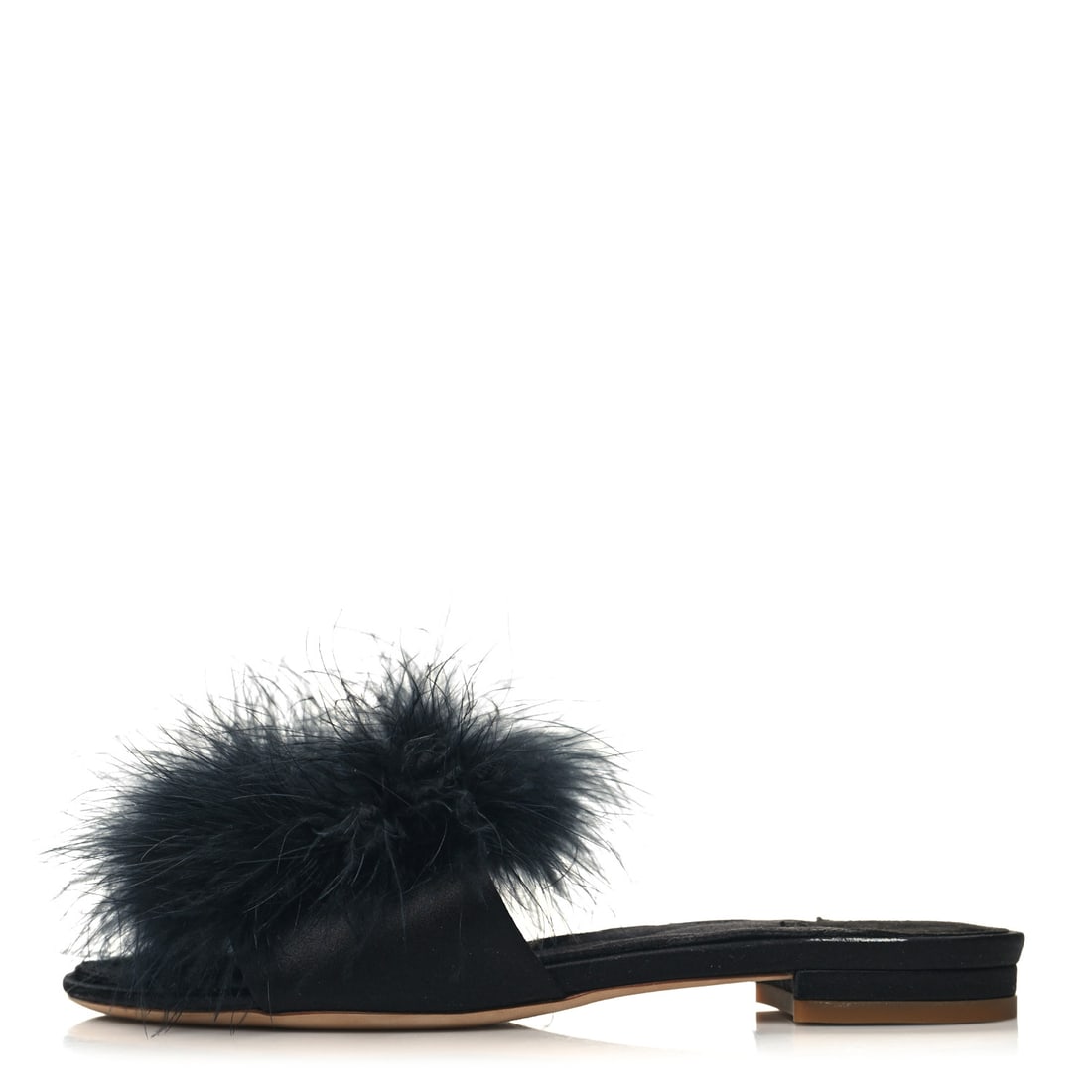 Louis Vuitton Fur Crystal LV: Louis Vuitton Fur Crystal LV Marilyn Mule 36 Black SKU: RBJ1431342 Condition: Excellent Condition Details: Other: Sticker residue, scuffs at soles, employee or sale stamp, marks on sole(s), Exterior: