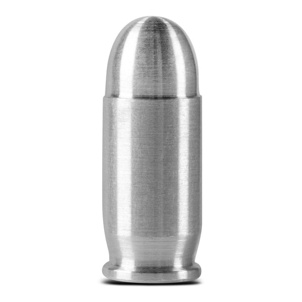 1 oz Silver Bullet (.45: 1 oz Silver Bullet (.45 Caliber, New) SKU no: RBJ2088464 Mint Mark: Not Shown Purity: .999 Manufacturer: SilverTowne Thickness: 12.1 mm Diameter: 30 mm Inner Pack: 10 Condition: