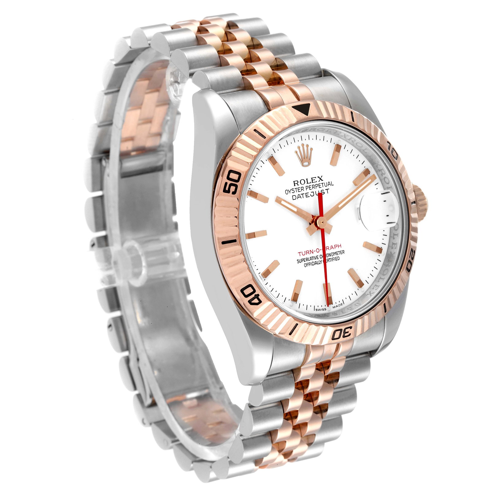 Rolex Turnograph Datejust Steel 18K: Rolex Turnograph Datejust Steel 18K Rose Gold Mens Watch 116261 SKU no: RBJ46320 Brand: Rolex Model Name: Rolex Turnograph Datejust Steel 18K Rose Gold Mens Watch 116261 Model Number: 116261 Year: 200