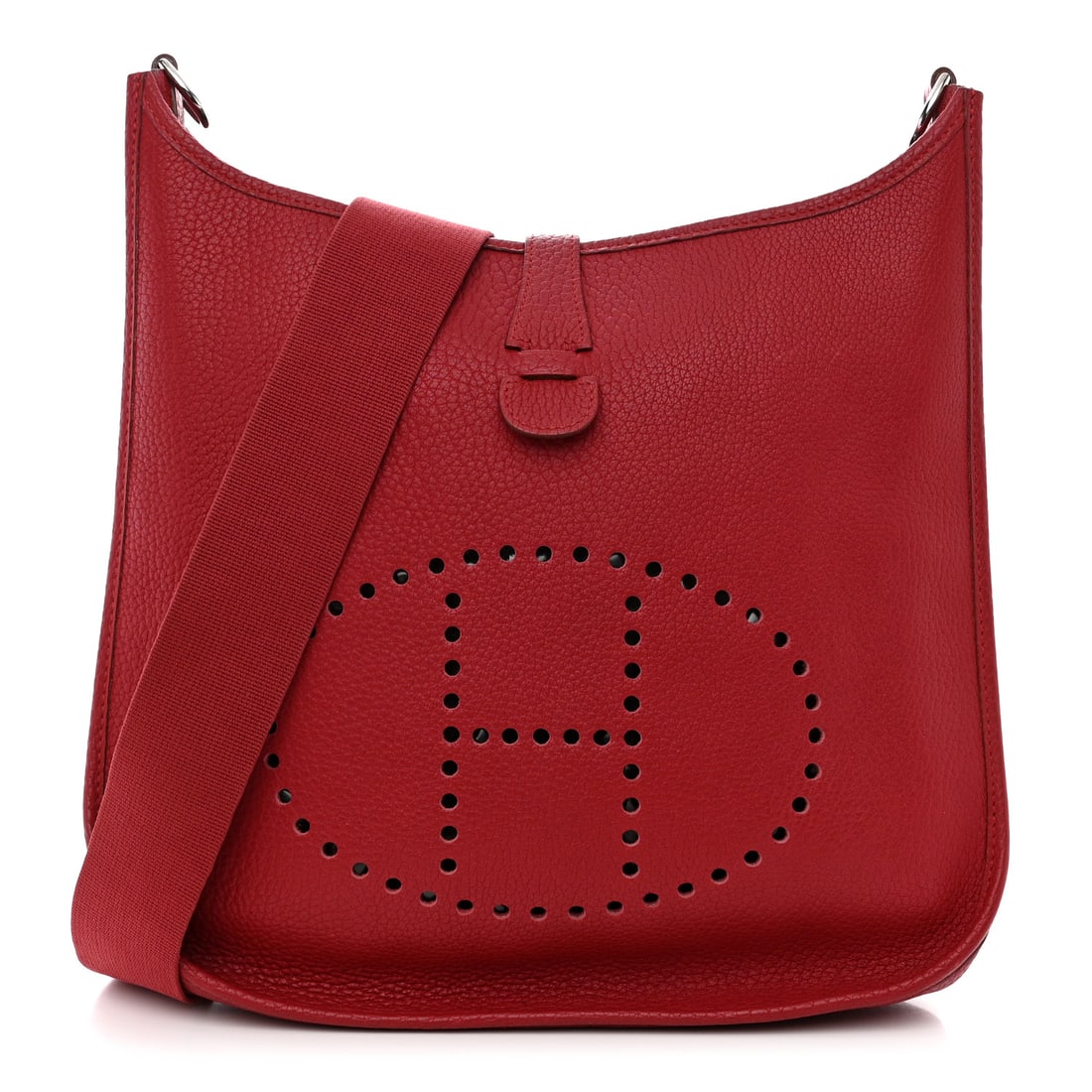 Hermes Fjord Evelyne GM Rouge: Hermes Fjord Evelyne GM Rouge Vif Brand: HERMES Condition: Shows Wear Condition Details: Exterior: Corner wear, creases, scuffs, edge wear, marks, Handle: Surface wear, edge wear, scuffs, pilling, Har