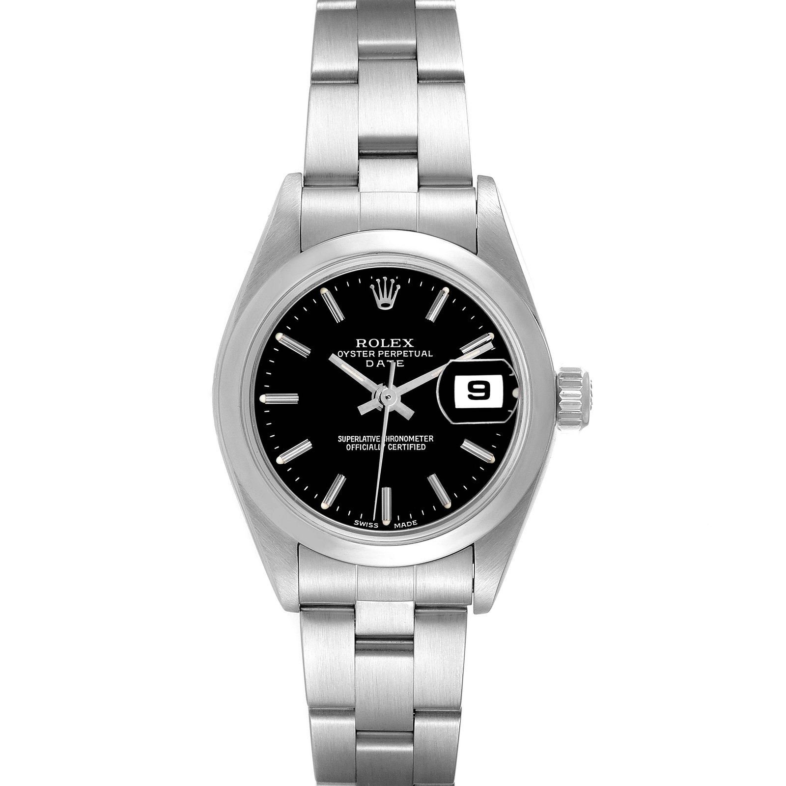 Rolex Date Black Dial Smooth: Rolex Date Black Dial Smooth Bezel Steel Ladies Watch 79160 SKU no: RBJ52251 Brand: Rolex Model Name: Rolex Date Black Dial Smooth Bezel Steel Ladies Watch 79160 Model Number: 79160 Year: 2001 - 2002