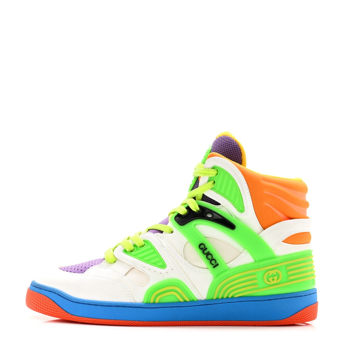 Gucci Demetra Basket High: Gucci Demetra Basket High Top Sneakers 38.5 Great White Shine Purple Brand: GUCCI Condition: Giftable Condition Details: Box, 2 dust bags Size: 38.5 EU SKU: RBJ1389161 , Box, 2 dust bags <br