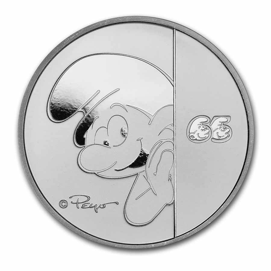 2023 Niue 1 oz Silver: 2023 Niue 1 oz Silver $2 Smurfs 65th Anniversary BU SKU no: RBJ269670 Year: 2023 Grade: Brilliant Unc Grade Service: None Denomination: 2 Dollars Mint Mark: Not Shown Metal Content: 1 tro