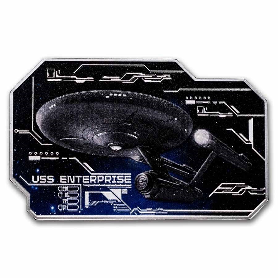 2024 Niue 1 oz Silver: 2024 Niue 1 oz Silver $2 Star Trek: USS Enterprise NNC 1701 SKU no: RBJ299762 Year: 2024 Grade: Proof Grade Service: None Denomination: 2 Dollars Mint Mark: Not Shown Metal Content: 1 tro