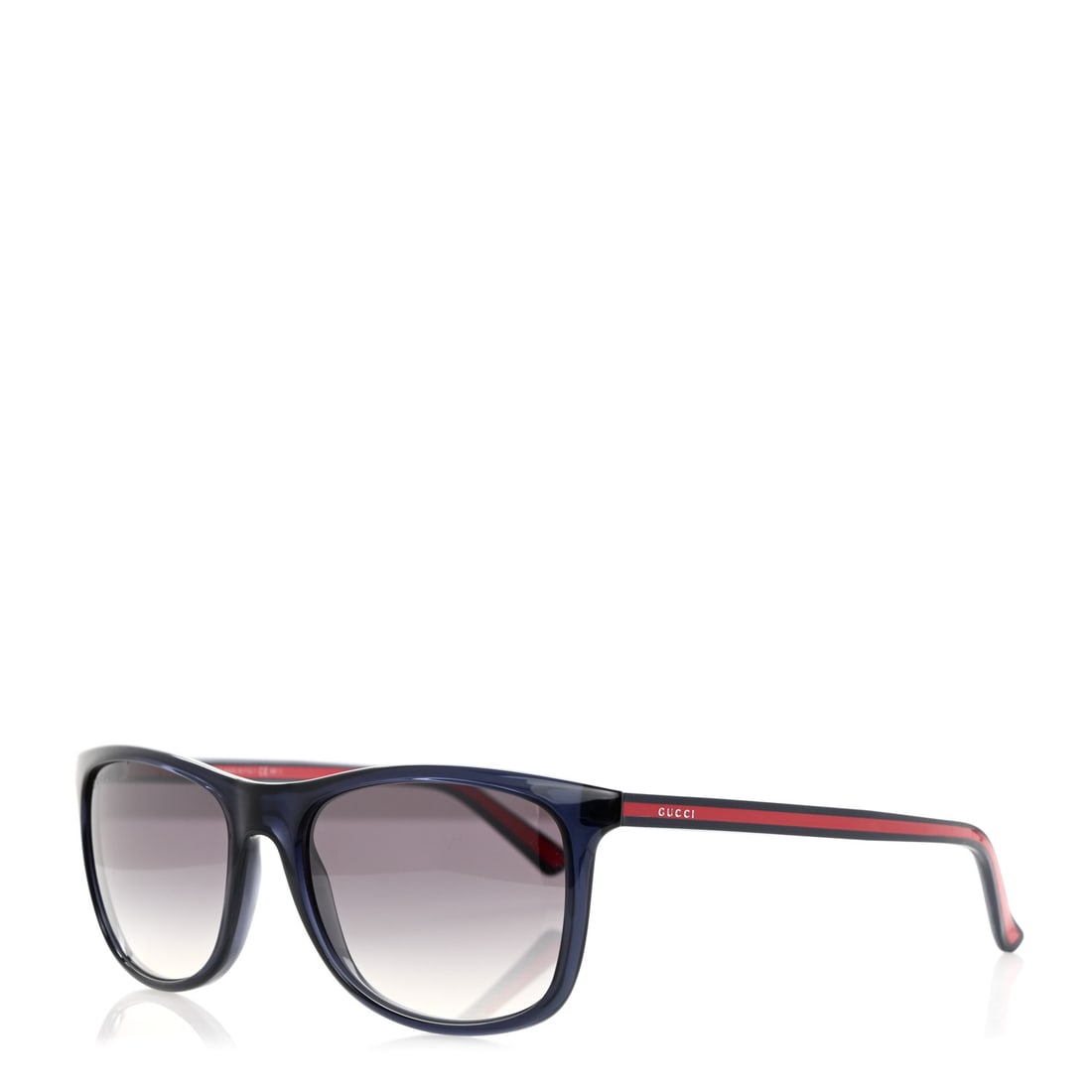 Gucci Acetate Web Sunglasses GG1055S: Gucci Acetate Web Sunglasses GG1055S Dark Blue Brand: GUCCI Condition: Shows Wear Condition Details: Exterior: Scratches on lens(es), scratches on frame, arm(s) loose or stretched, Case Width: 5.75 in