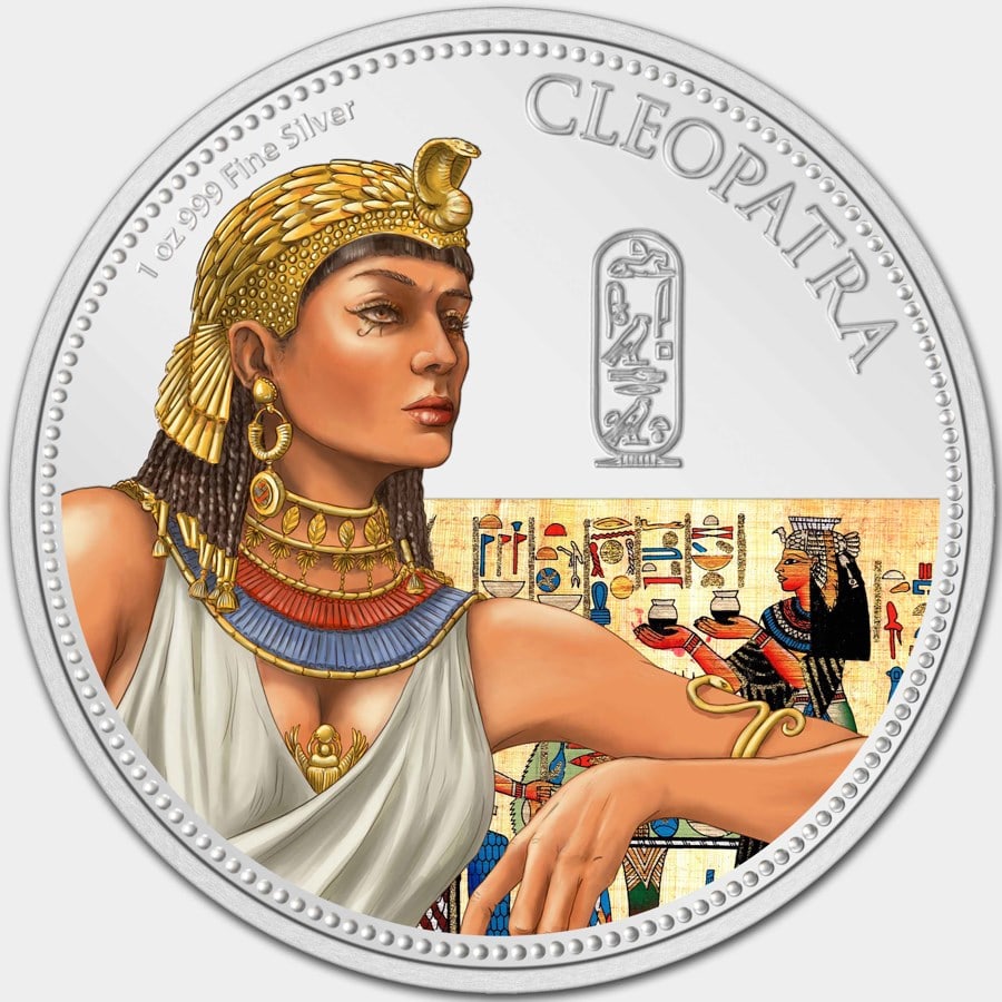 2023 Niue 1 oz Silver: 2023 Niue 1 oz Silver $2 Women in History: Cleopatra SKU no: RBJ278086 Year: 2023 Grade: Proof Grade Service: None Denomination: 2 Dollars Mint Mark: Not Shown Metal Content: 1 troy oz