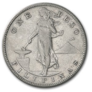 1907-1912 Philippines Silver 1 Peso: 1907-1912 Philippines Silver 1 Peso Avg Circ SKU no: RBJ48076 Year: Random Grade: Average Circulated Grade Service: None Denomination: 1 Peso Mint Mark: Varies Metal Content: 0.5144 troy