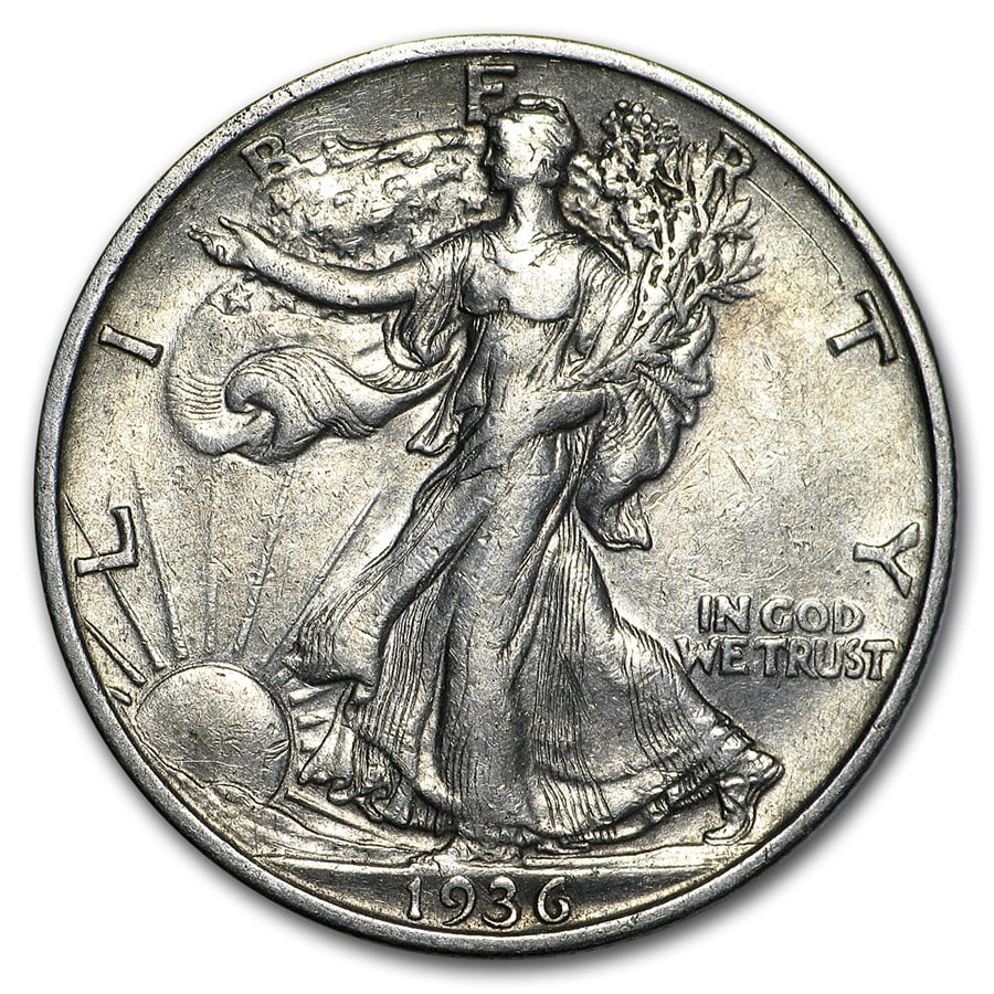 1936-S Walking Liberty Half Dollar: 1936-S Walking Liberty Half Dollar XF SKU no: RBJ10081 Year: 1936 Grade: Extra Fine Grade Service: None Denomination: $0.50 Mint Mark: S - San Francisco Metal Content: 0.3575 troy oz