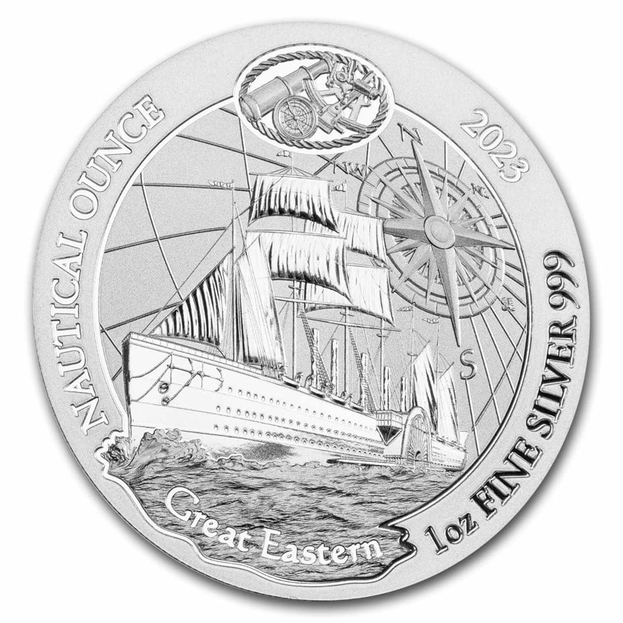 2023 Rwanda 1 oz Silver: 2023 Rwanda 1 oz Silver Nautical Ounce Great Eastern BU SKU no: RBJ289683 Year: 2023 Grade: Brilliant Unc Grade Service: None Denomination: 50 Francs Mint Mark: Not Shown Metal Content: 1