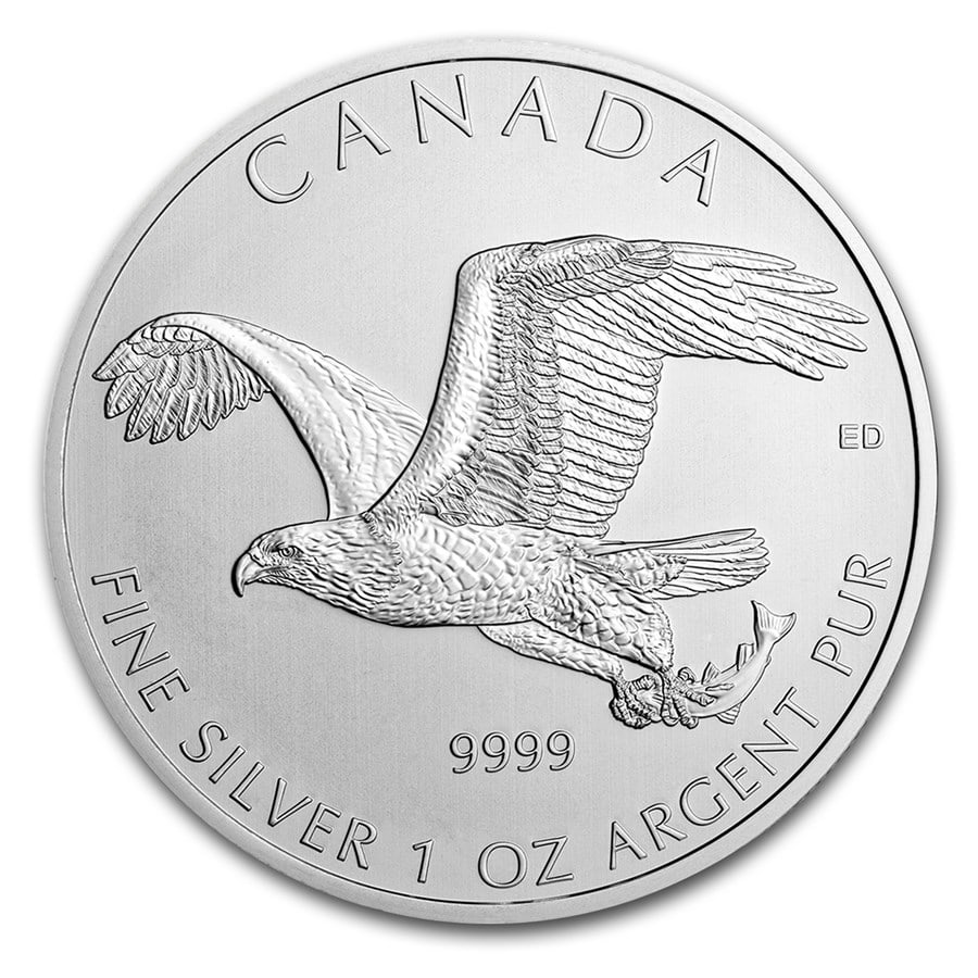 2014 RCM 1 oz Silver: 2014 RCM 1 oz Silver Birds of Prey Series Bald Eagle SKU no: RBJ84156 Year: 2014 Grade: Brilliant Unc Grade Service: None Denomination: 5 Dollars Mint Mark: RCM (Not Shown) Metal Content:
