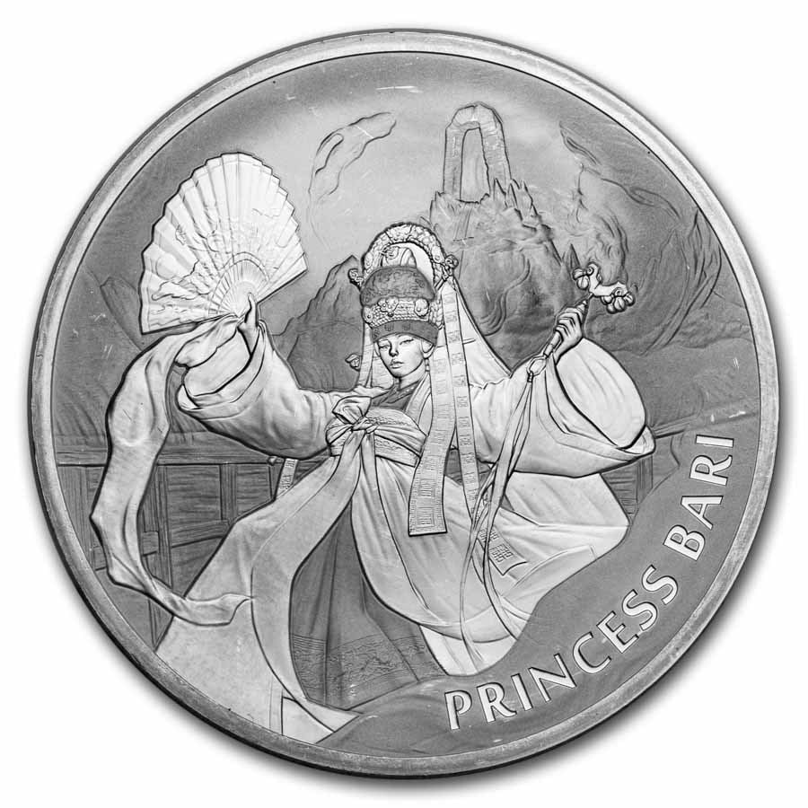 2023 South Korea 1 oz: 2023 South Korea 1 oz Silver Korean Goddesses: Princess Bari BU SKU no: RBJ286441 Year: 2023 Grade: None Grade Service: None Mint Mark: Not Shown Metal Content: 1 troy oz Purity: .999