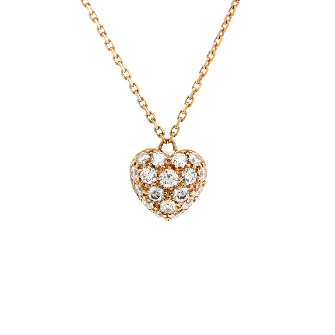 Cartier Heart Pendant Necklace 18K Rose: Cartier Heart Pendant Necklace 18K Rose Gold and Diamonds Metal Type: 18K Rose Gold Metal Finish: High Polish Hallmarks Type: 750, Designer Signature, Makers Mark, Serial Number Signature / Hallmark L