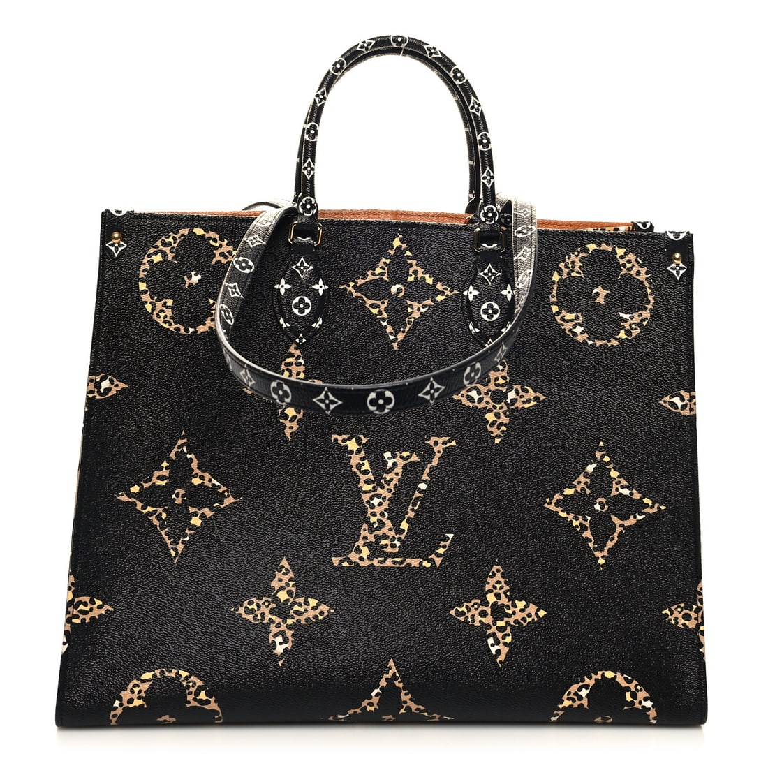 Louis Vuitton Monogram Giant Jungle: Louis Vuitton Monogram Giant Jungle Onthego GM Black Brand: LOUIS VUITTON Condition: Excellent Condition Details: Interior: Marks, Hardware: Faint scratch(es), , Dust bag Base length: 16.25 in Height: