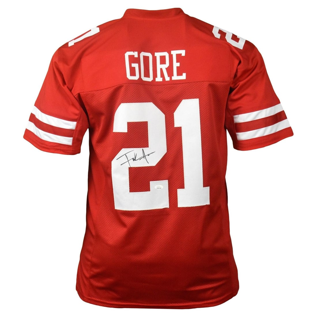 frank gore signed pro-edition red: frank gore signed pro-edition red football jersey (beckett) Frank Gore Signed Pro-Edition Red Football Jersey (Beckett)