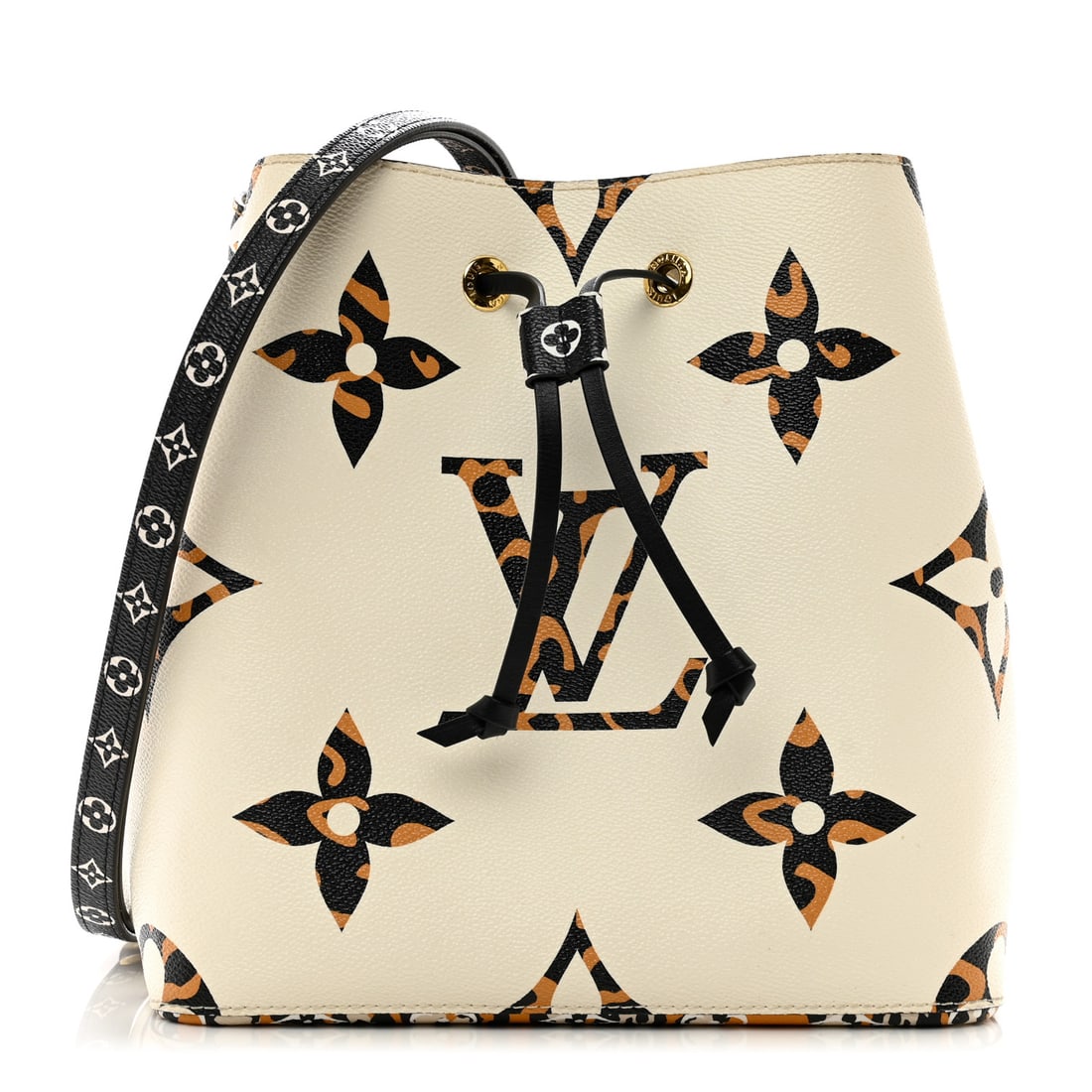 Louis Vuitton LOUIS VUITTON Monogram: Louis Vuitton LOUIS VUITTON Monogram Giant Jungle NeoNoe Ivory Brand: LOUIS VUITTON Condition: Shows Wear Condition Details: Interior: Residue marks, ink marks, surface wear, stain(s), Exterior: Corne