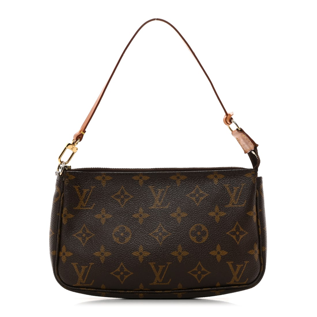 Louis Vuitton LOUIS VUITTON Monogram: Louis Vuitton LOUIS VUITTON Monogram Pochette Accessories Brand: LOUIS VUITTON Condition: Shows Wear Condition Details: Exterior: Corner wear, patina of vachetta, edge wear, marks, tear or cut, liquid