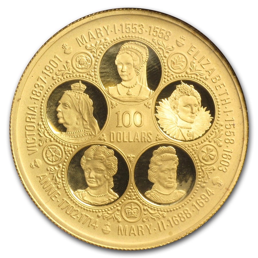 1975 Cayman Islands Gold 100 Dollars: 1975 Cayman Islands Gold 100 Dollars Proof SKU no: RBJ42511 Year: 1975 Grade: Proof Grade Service: None Denomination: 100 Dollars Mint Mark: Not Shown Metal Content: 0.3646 troy oz