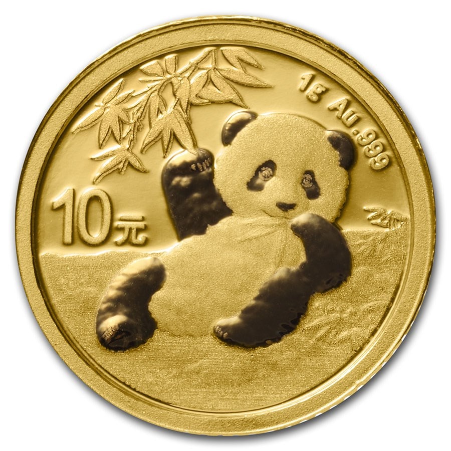 China 1 gram Gold Panda (Random: China 1 gram Gold Panda (Random Year, Sealed) SKU no: RBJ207725 Year: Random Grade: Brilliant Unc Grade Service: None Denomination: 10 Yuan Mint Mark: Not Shown Metal Content: 0.0322 troy