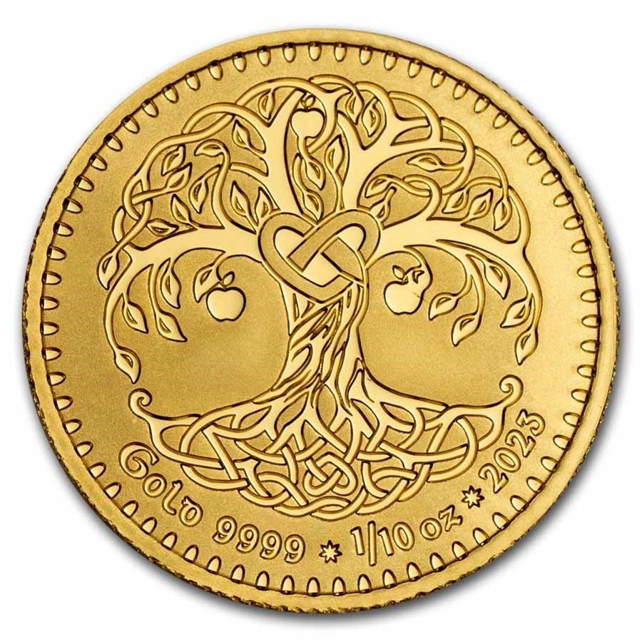 2023 1/10 oz Gold Round Tara: 2023 1/10 oz Gold Round Tara Tree of Life SKU no: RBJ287071 Grade: Brilliant Unc Grade Service: None Mint Mark: Not Shown Metal Content: 0.1 troy oz Purity: .9999 Diameter: 16 mm