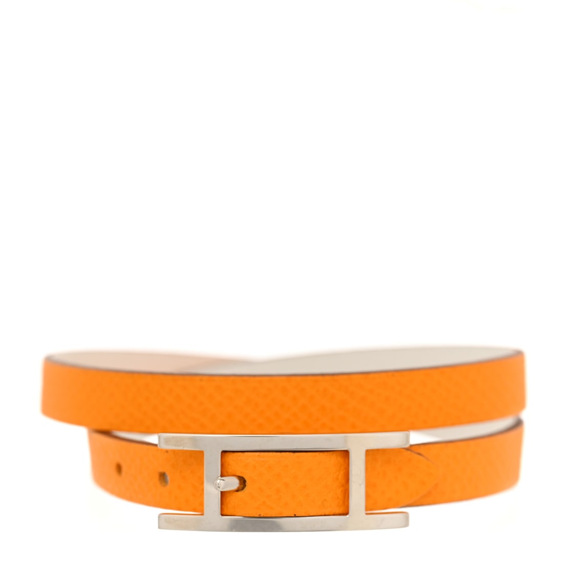 Hermes Epsom Behapi Double Tour Bracelet: Hermes Epsom Behapi Double Tour Bracelet M White Mango Brand: HERMES Condition: Excellent Condition Details: Hardware: Faint scratch(es), Exterior: Sizing marks, Comes With, Certificate of Authenticit