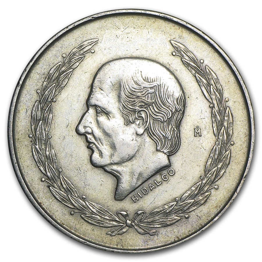 1951-1954 Mexico Silver 5 Pesos Hidalgo: 1951-1954 Mexico Silver 5 Pesos Hidalgo XF/AU SKU no: RBJ8559 Year: Random Grade: XF/Almost Unc Grade Service: None Denomination: 5 Pesos Mint Mark: Mo - Mexico City Metal Content: 0.643