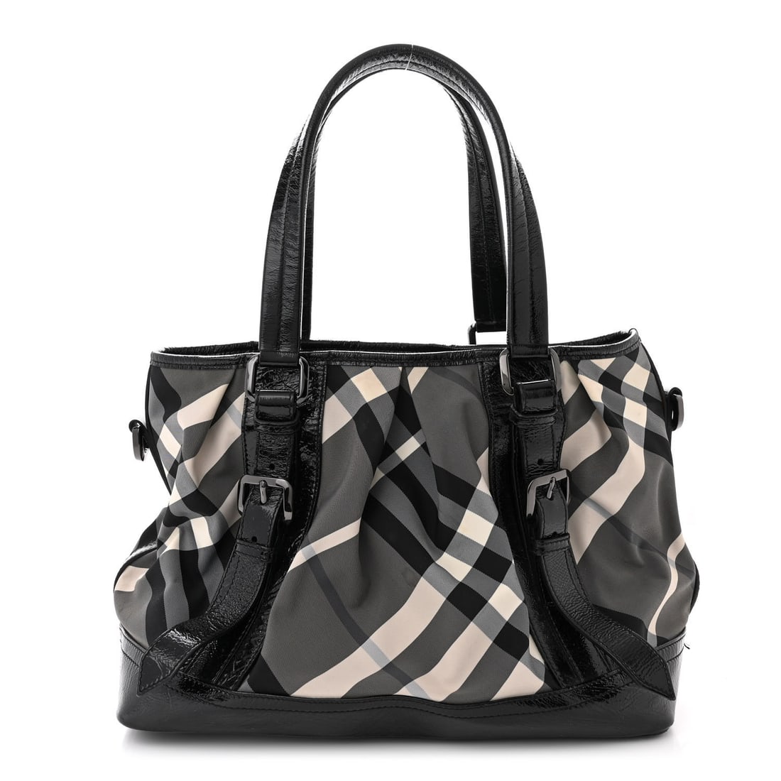 Burberry Nylon Beat Check Lowry Black: Burberry Nylon Beat Check Lowry Black Brand: BURBERRY Condition: Worn Condition Details: Exterior: Corner wear, scuffs, edge wear, marks, popped stitch(es), stain(s), sizing marks, surface wear, Handl