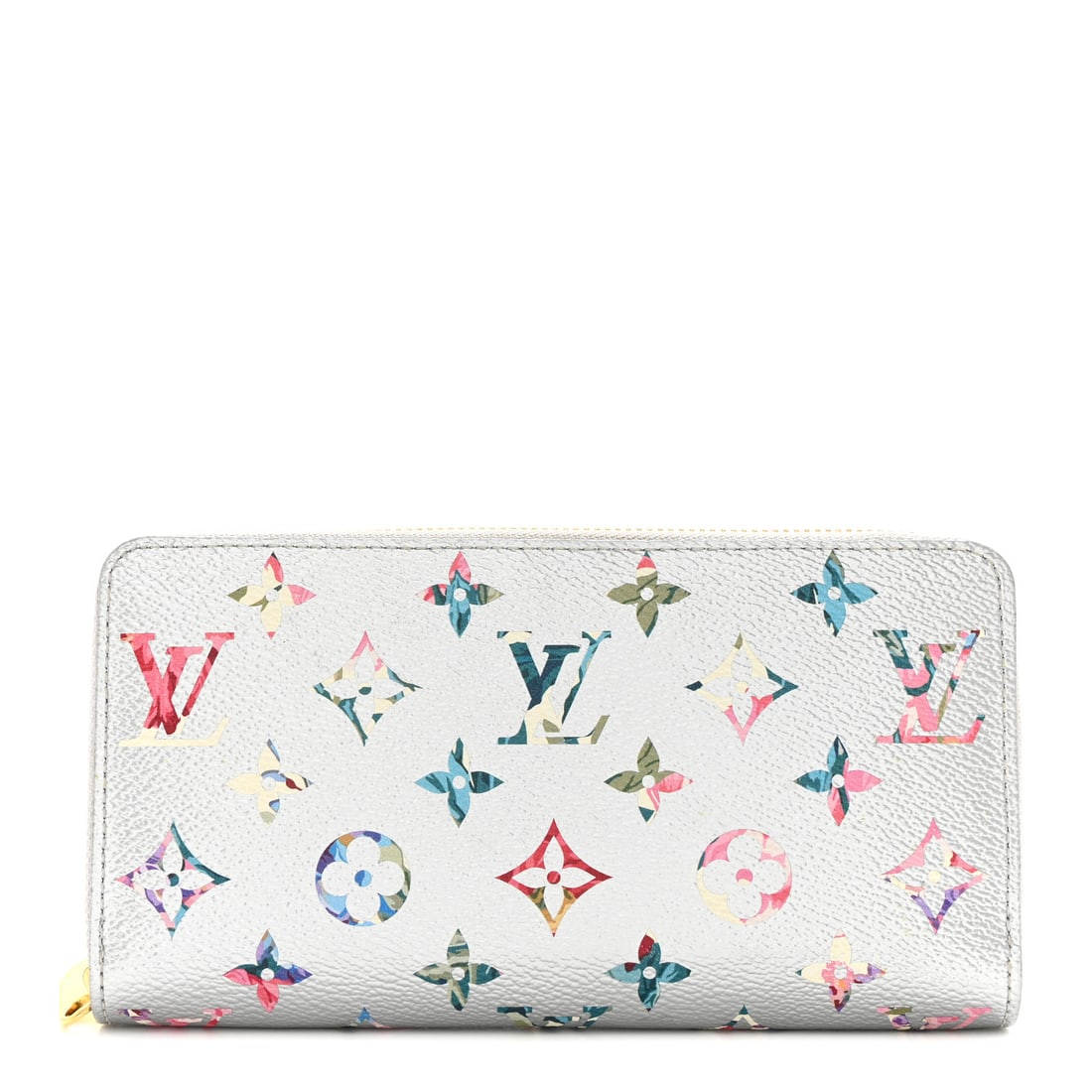 Louis Vuitton LOUIS VUITTON Metallic Monogram: Louis Vuitton LOUIS VUITTON Metallic Monogram LV Garden Zippy Wallet Silver Brand: LOUIS VUITTON Condition: Shows Wear Condition Details: Exterior: Creases, wear at resin glazing, Interior: Creases, c