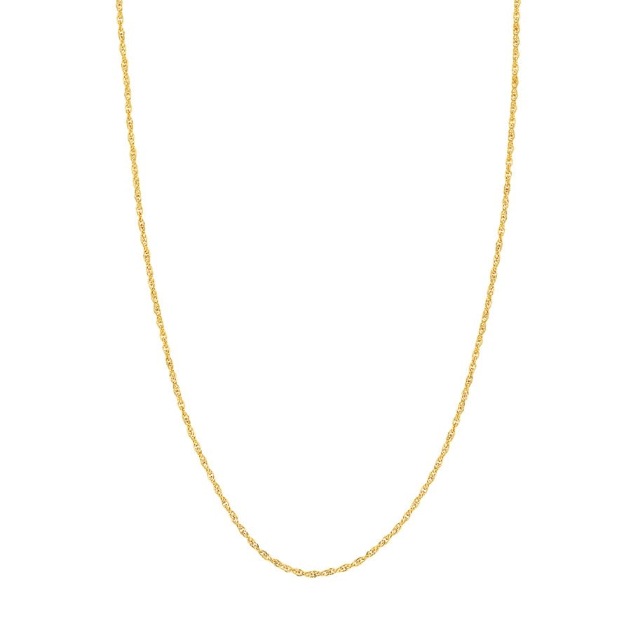 14K Yellow Gold 1.8 mm Double: 14K Yellow Gold 1.8 mm Double Rope Chain w Lobster Clasp -18 in. SKU no: RBJ242968 Metal: Gold Purity: 14K Finish: Polished Length Of Item: 18in Chain Type: Rope Chain Width: 1.8mm