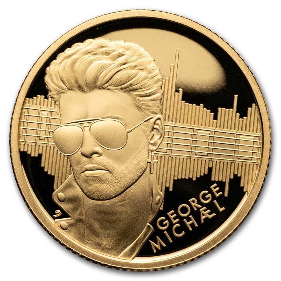 2024 GB 1/4 oz Gold 25: 2024 GB 1/4 oz Gold 25 Proof Music Legends: George Michael SKU no: RBJ293657 Year: 2024 Grade: Proof Grade Service: None Denomination: 25 Pounds Mint Mark: Not Shown Metal Content: 0.25 t