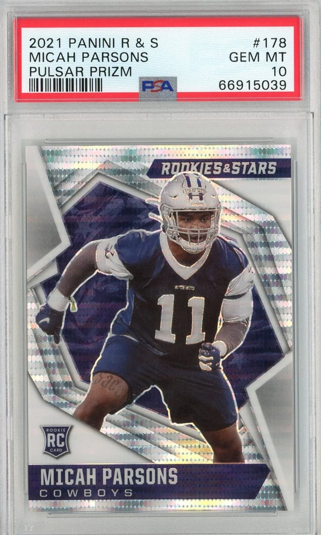 graded 2021 rookies & stars micah: graded 2021 rookies & stars micah parsons #178 pulsar prizm football card PSA 10 Graded 2021 Rookies & Stars Micah Parsons #178 Pulsar Prizm Football Card PSA 10 SKU no: RBJ7563076894808