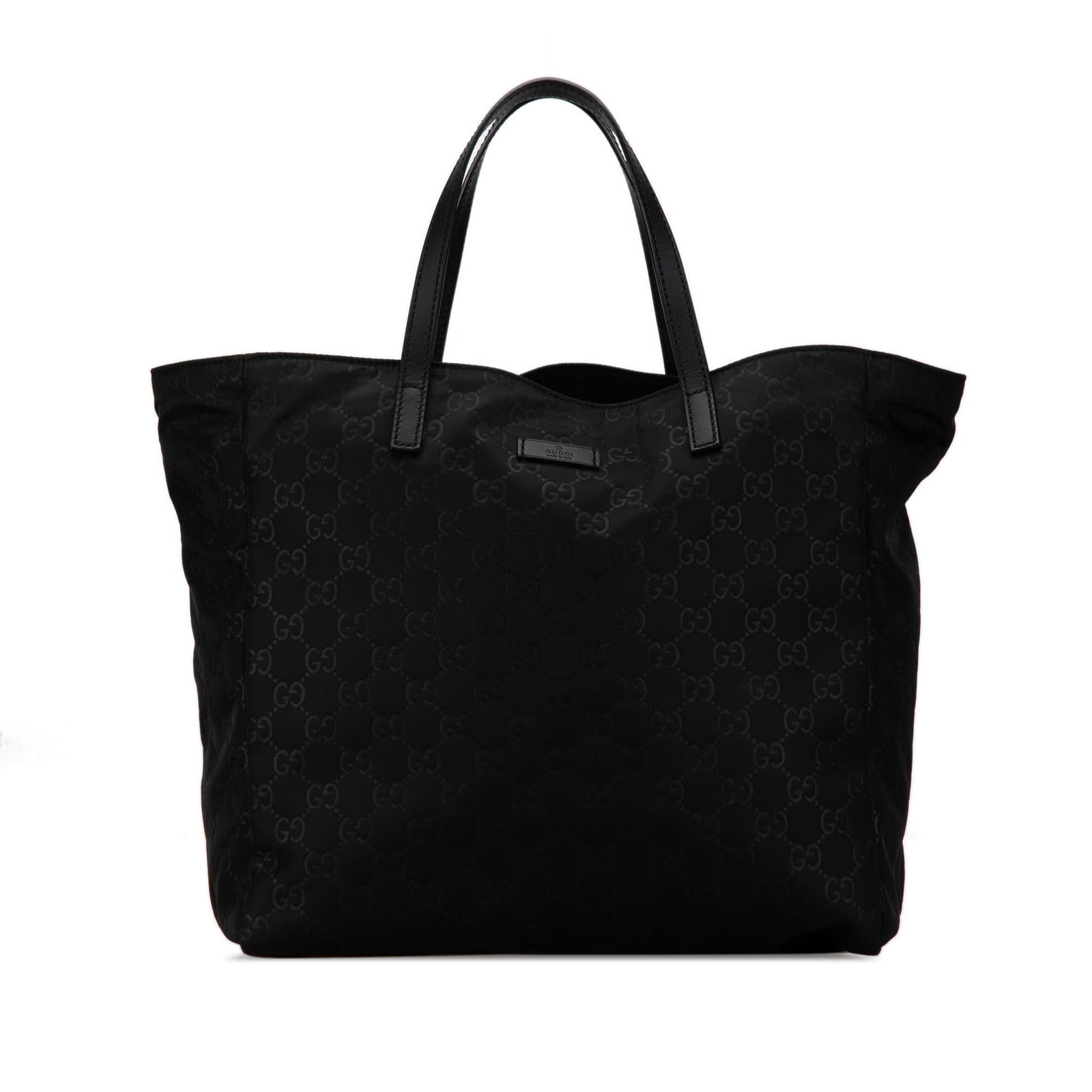 Gucci GG Nylon Tote: Gucci GG Nylon Tote Condition Quality: Exterior Bottom stained with Other. Exterior Handle Scratched. Exterior Side stained with Other. Interior Lining stained with Other. Interior Pocket stained with