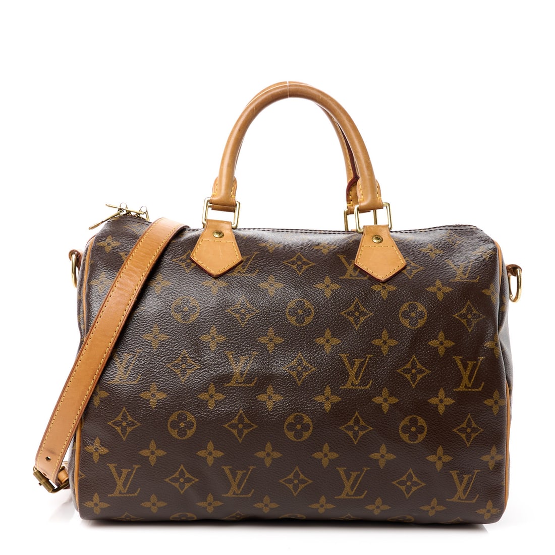 Louis Vuitton LOUIS VUITTON Monogram Speedy: Louis Vuitton LOUIS VUITTON Monogram Speedy Bandouliere 30 Brand: LOUIS VUITTON Condition: Shows Wear Condition Details: Exterior: Corner wear, patina of vachetta, edge wear, Handle: Scuffs, darkening