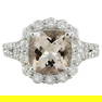 Morganite Diamond Ring 14K White Gold