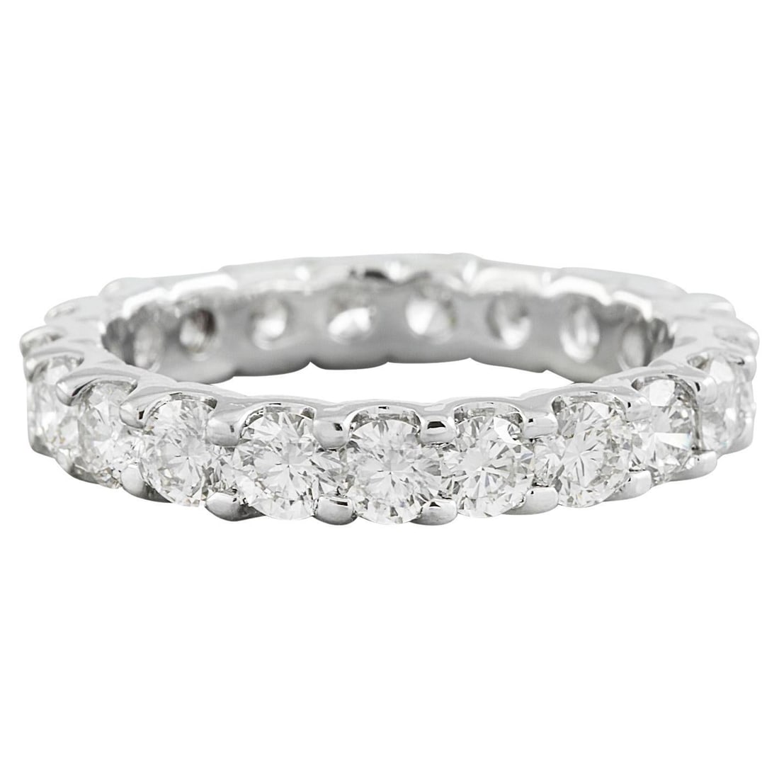 2.10 CTW Diamond Eternity Ring 14K Gold: 2.10 CTW Natural Diamond Eternity Ring 14K Gold Ring Size: 7 US, Not Resizable Metal: 14k Gold, White Gold Stone: Diamond Stone Cut: Round Cut Weight: 2.10 ct Style: Modern Place of Origin: United Sta
