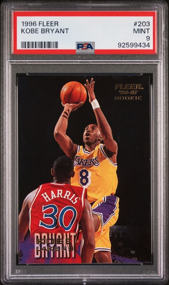 graded 1996 fleer kobe bryant #203: graded 1996 fleer kobe bryant #203 rookie RC basketball card PSA 9 mint Graded 1996 Fleer Kobe Bryant #203 Rookie RC Basketball Card PSA 9 Mint SKU no: RBJ8037087379544