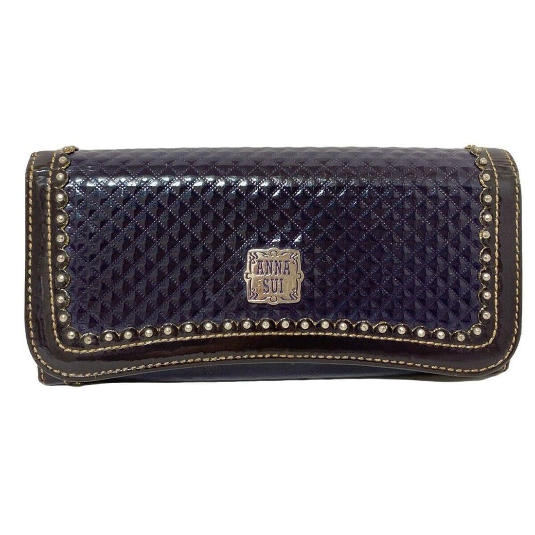 Auth ANNA SUI - Purple Patent: Auth ANNA SUI - Purple Patent Leather Rhinestones Long Wallet Condition: Pre-owned Brand: ANNA SUI Style: Long Wallet Color: Purple Material: Patent Leather, Rhinestones ConditionRank: 6