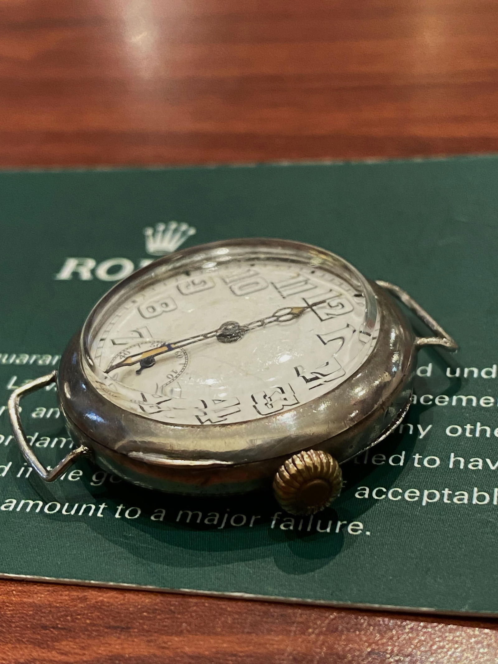 Military WWI Trench Rolex W&D c1916: Military WWI Trench Rolex W&D c1916 S/Silver Large 35mm Hinged Case Mens Watch Brand: Rolex Case Material: Silver Case Shape: Round Movement: Manual Wind Case Dimensions: Diameter: 1.38 in (35 mm)