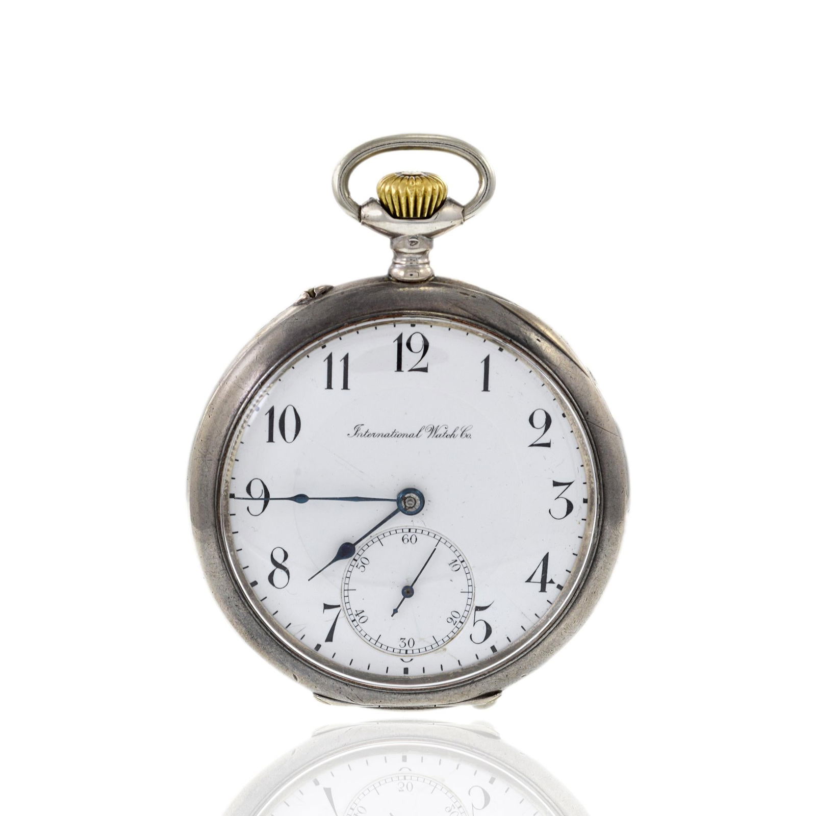 IWC Pocket Watch 800 Silver With: IWC Pocket Watch 800 Silver With Papers Brand: IWC Case Material: Silver Case Shape: Round Movement: Manual Wind Case Dimensions: Diameter: 2.05 in (52 mm) Style: Edwardian Place of Origi
