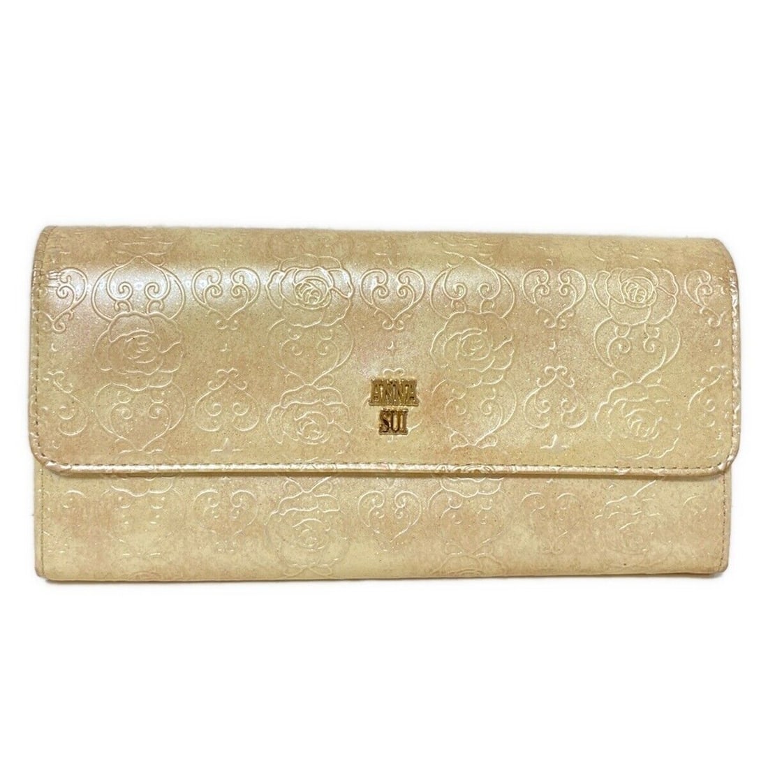 Auth ANNA SUI - Beige Patent: Auth ANNA SUI - Beige Patent Leather Long Wallet Condition: Pre-owned Brand: ANNA SUI Style: Long Wallet Color: Beige Material: Patent Leather Accessories: Box ConditionRank: 6 D