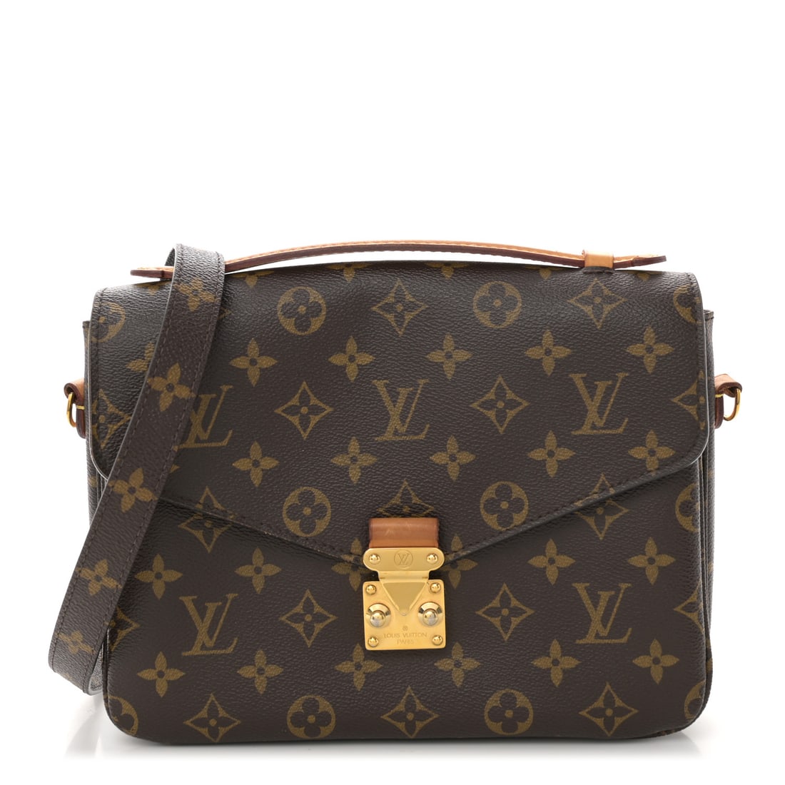 Louis Vuitton LOUIS VUITTON Monogram Pochette: Louis Vuitton LOUIS VUITTON Monogram Pochette Metis Brand: LOUIS VUITTON Condition: Shows Wear Condition Details: Exterior: Creases, scuffs, structure wear, patina of vachetta, edge wear, frayed, wear