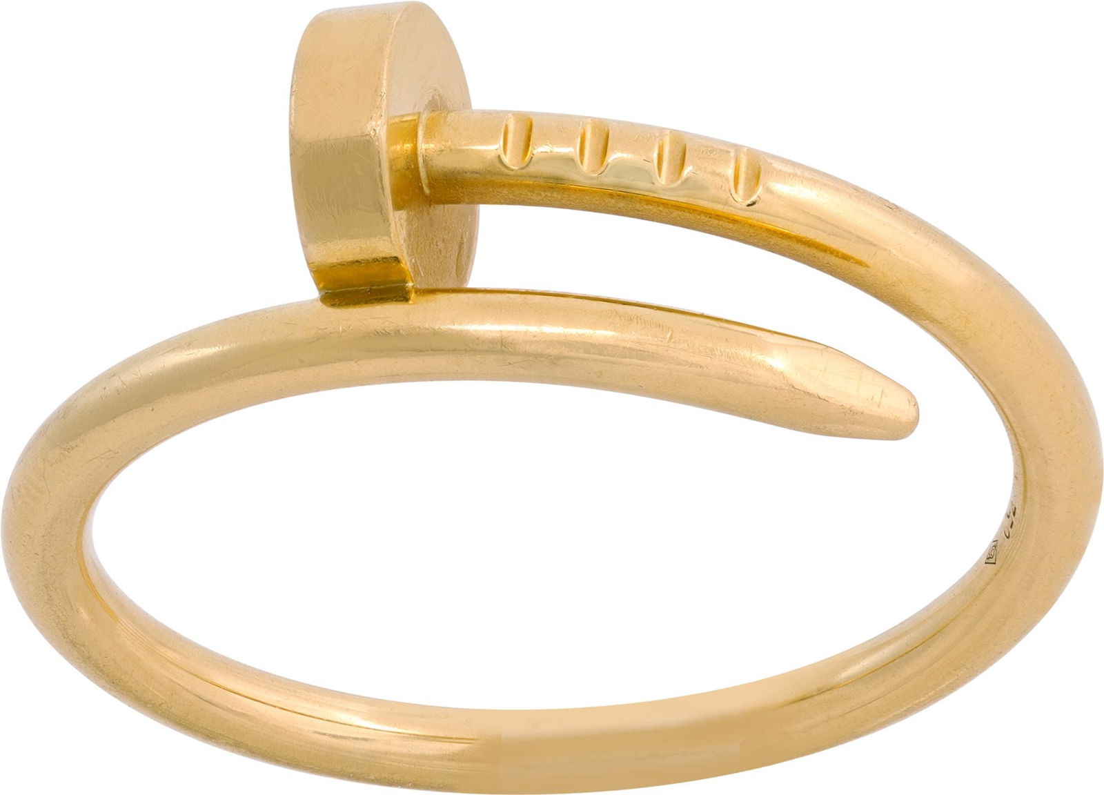 Cartier Juste Un Clou Ring in: Cartier Juste Un Clou Ring in 18k yellow gold Brand: Cartier Age: 2024 Original Papers: Yes Gender: Female Size: 7.25 Item Weight: 2.20 pwt Cartier Juste Un Clou Ring in 18k yellow gold.
