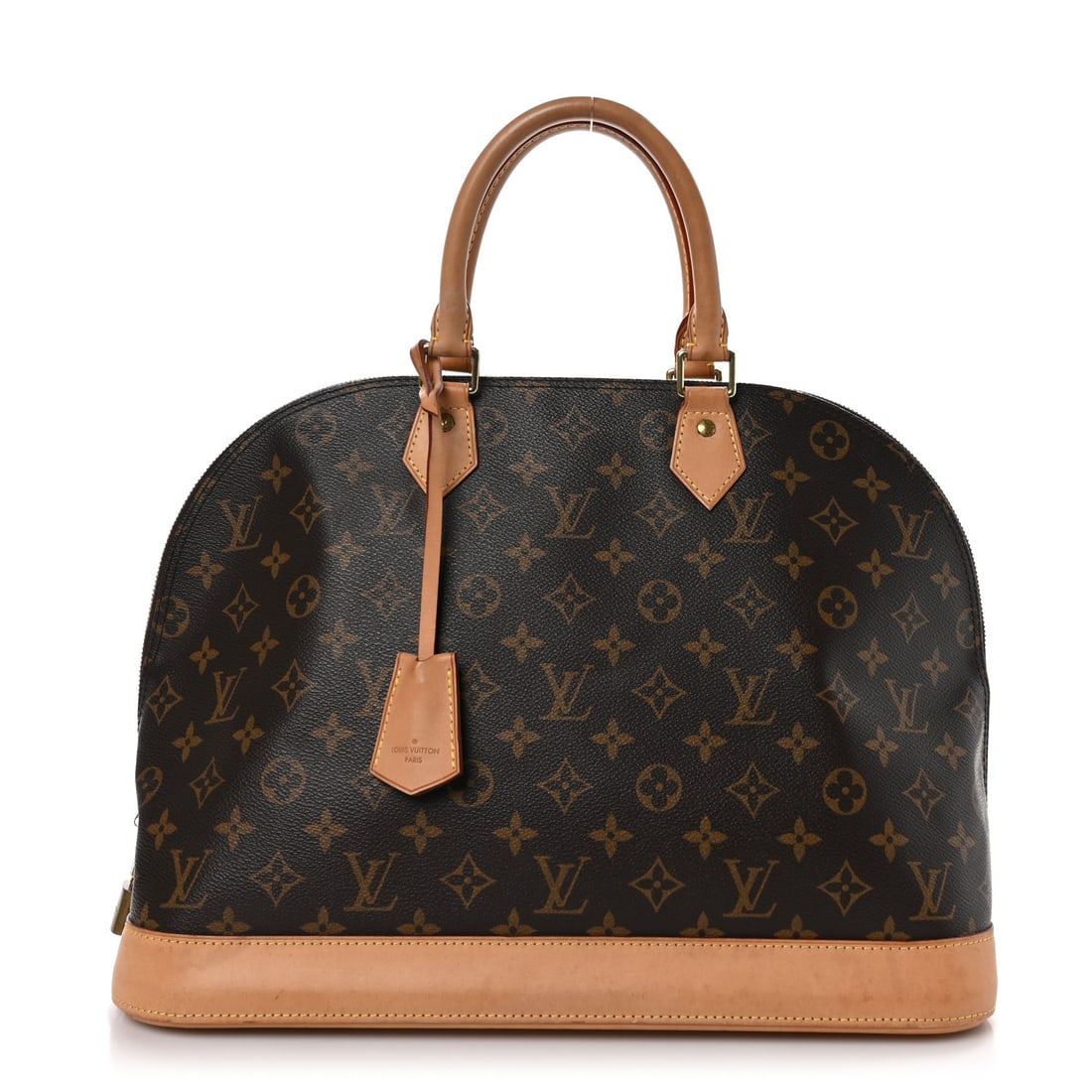 Louis Vuitton LOUIS VUITTON Monogram Alma: Louis Vuitton LOUIS VUITTON Monogram Alma GM Brand: LOUIS VUITTON Condition: Shows Wear Condition Details: Exterior: Scuffs, patina of vachetta, edge wear, marks, indentations, liquid marks, stain(s),