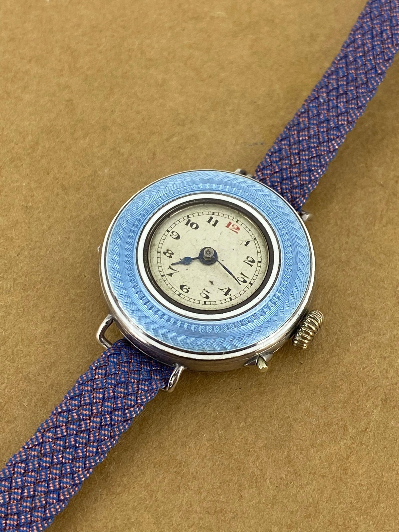 Belle epoque Solid Silver & Sky: Belle epoque Solid Silver & Sky Blue Guilloche Enamel c1910 28mm Ladies Watch Case Material: Silver, Enamel Case Shape: Round Movement: Manual Wind Case Dimensions: Diameter: 1.11 in (28 mm) Style: Ed