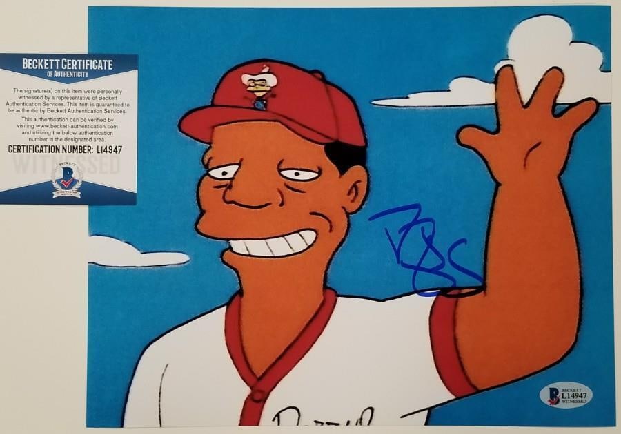 darryl strawberry signed the simpsons 8x10: darryl strawberry signed the simpsons 8x10 photo mets beckett witness BAS COA Darryl Strawberry signed The Simpsons 8x10 Photo Mets ~ Beckett Witness BAS COA SKU no: RBJ8120733991000