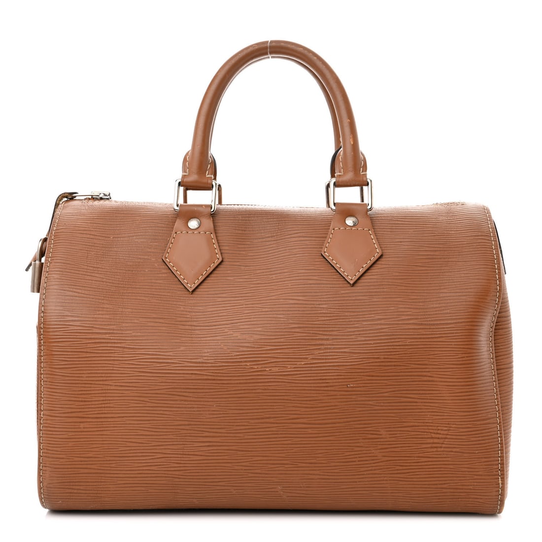 Louis Vuitton Epi Speedy 25 Cannelle: Louis Vuitton Epi Speedy 25 Cannelle Brand: LOUIS VUITTON Condition: Shows Wear Condition Details: Exterior: Corner wear, creases, scuffs, edge wear, marks, indentations, peeling, Handle: Scuffs, wear