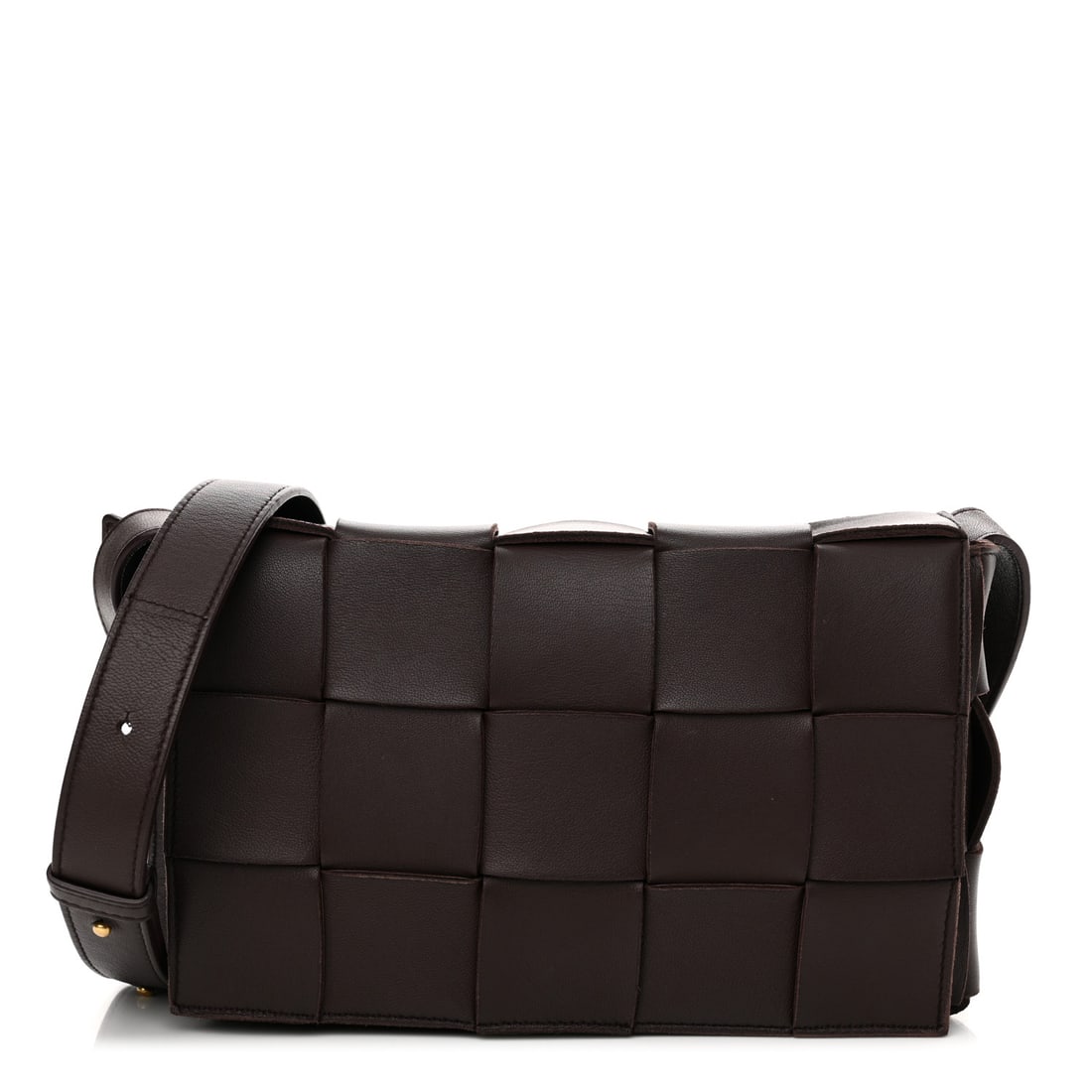 Bottega Veneta Lambskin Maxi Intrecciato Cassette: Bottega Veneta Lambskin Maxi Intrecciato Cassette Crossbody Bag Fondant Brand: BOTTEGA VENETA Condition: Shows Wear Condition Details: Exterior: Creases, scuffs, edge wear, faint corner wear, Handle: 