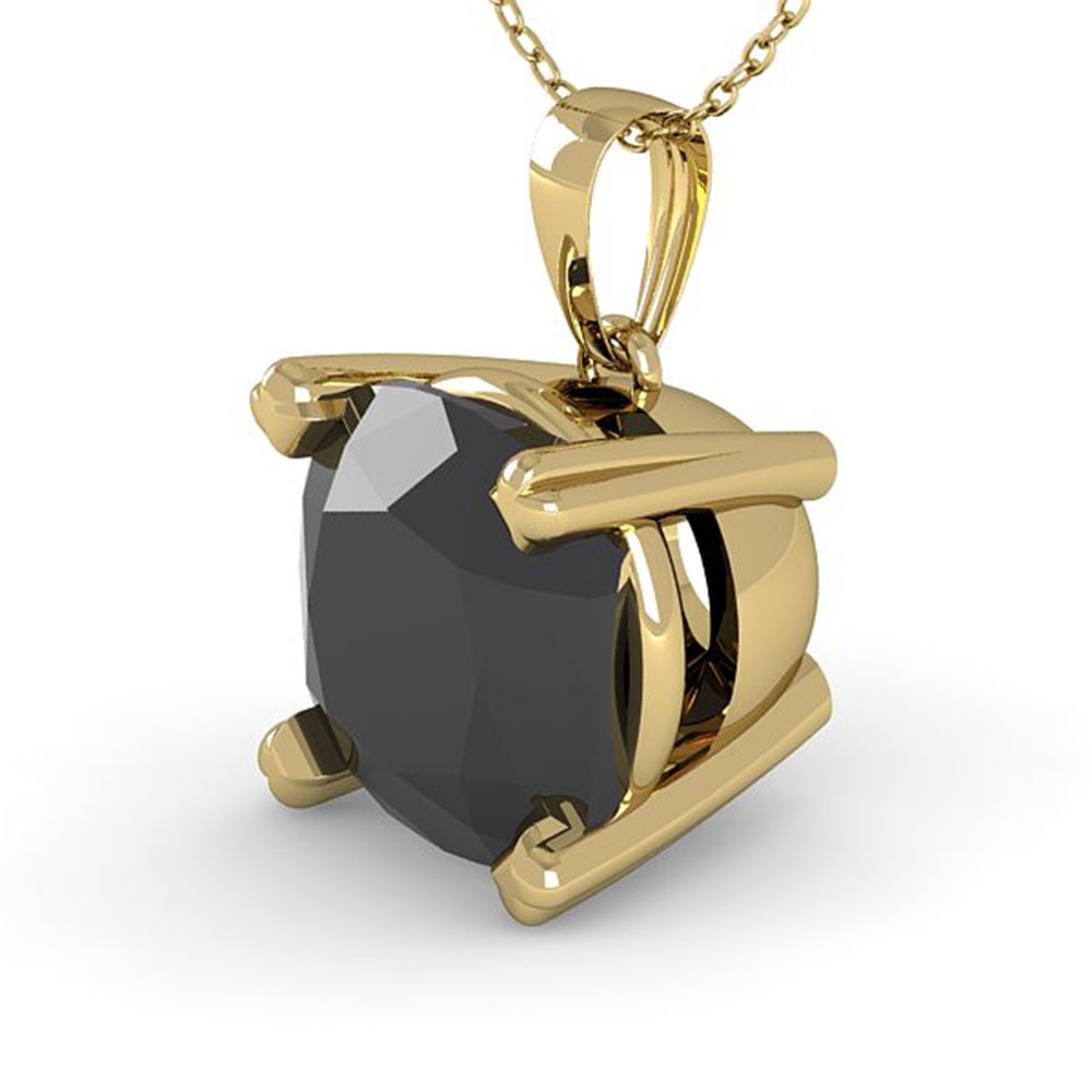 3 ctw Cushion Black Diamond Designer Necklace 18k Yellow Gold: 3 ctw Cushion Black Diamond Designer Necklace 18k Yellow Gold Item: Diamond Necklace Total Gem weight: 3 carats Metal: Solid 18k Yellow Gold Gold Product Weight: Approx. 3.5 grams Jewelry Note:</