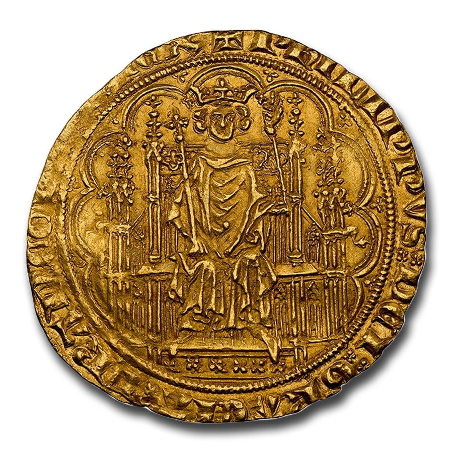 (1328-50) France Gold Chaise d'Or Philip: (1328-50) France Gold Chaise d'Or Philip VI MS-64 NGC Product ID: 306086 Year: 1328-50 Grade: MS-64 Grade Service: NGC Denomination: 1 Chaise d'Or Mint Mark: None Metal Content: 0.125 tro