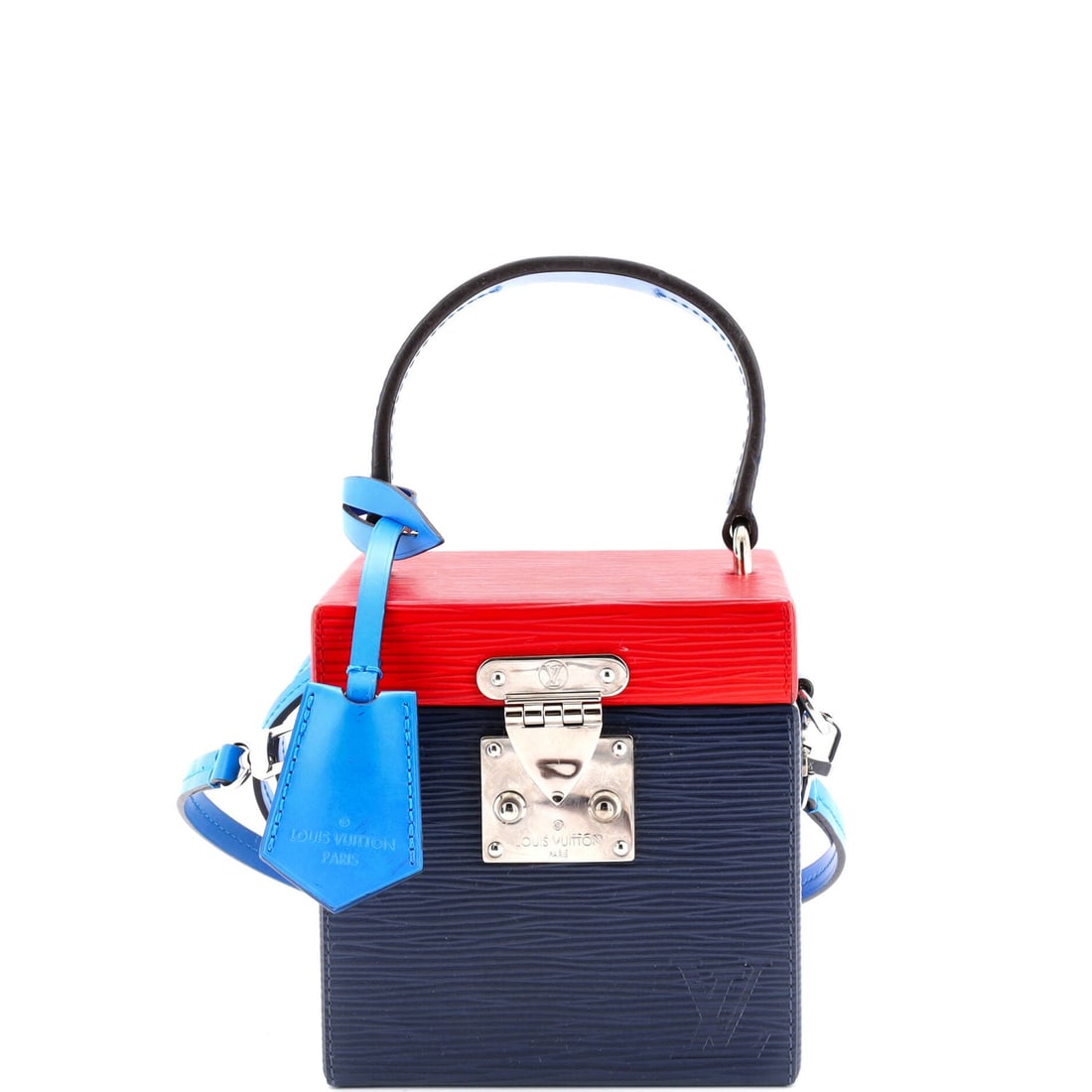 Louis Vuitton Bleecker Box NM Bag: Louis Vuitton Bleecker Box NM Bag Epi Leather Exterior Color: Blue, Red, Multicolor Interior Color: Blue Exterior Material: Leather Interior Material: Leather Hardware Color: Silver Estimated Reta